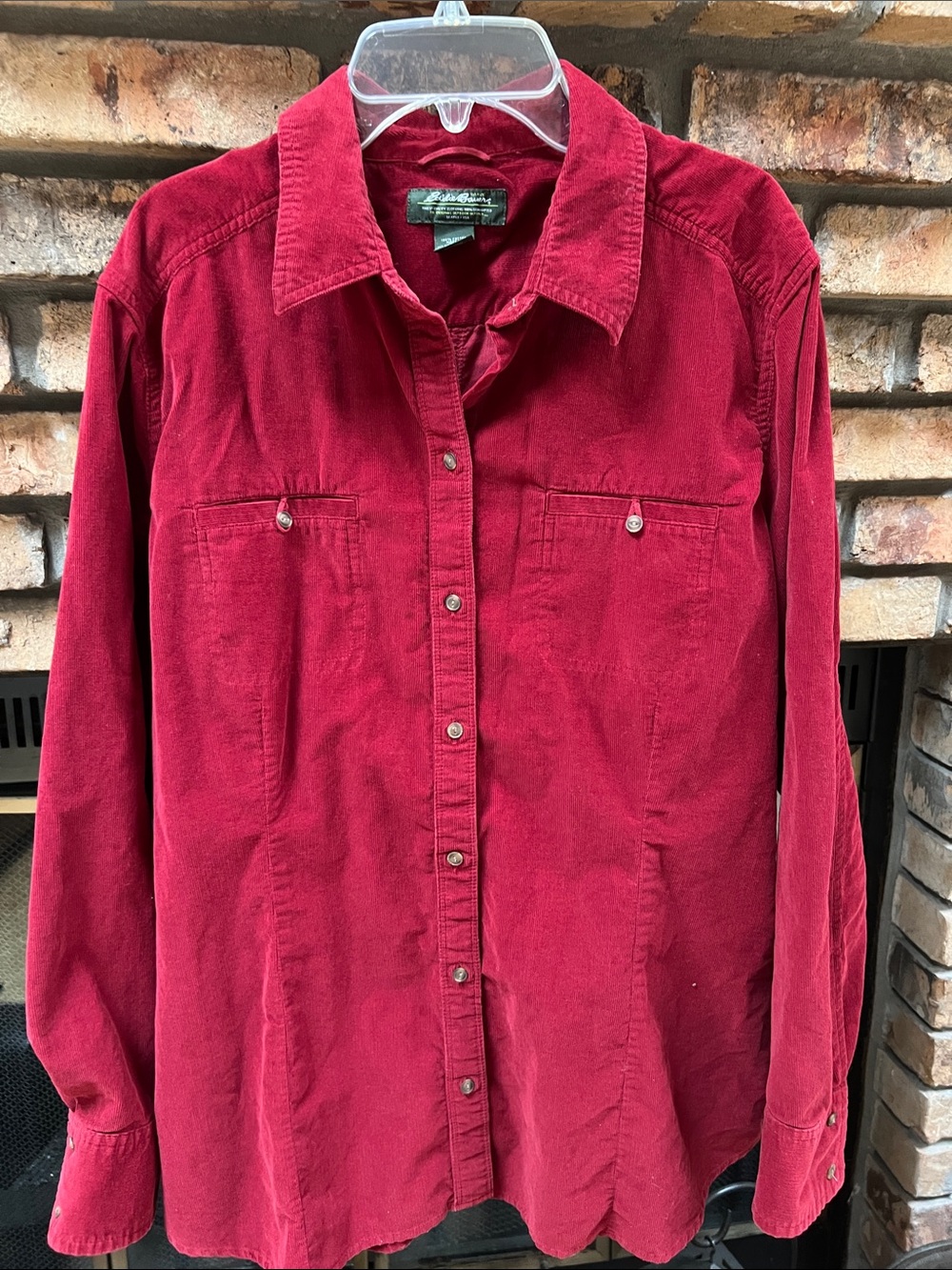 Eddie Bauer Deep Red Corduroy Button-Up Shirt XXL